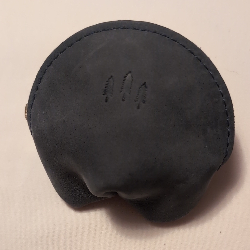 Grey Suede Coin Pouch